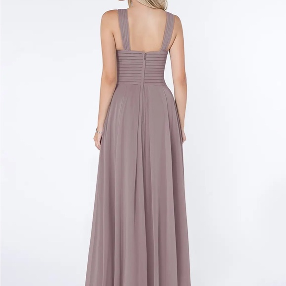 Floor-length A-line chiffon Azazie Kaleigh dress size 6 dusk - Picture 2 of 8
